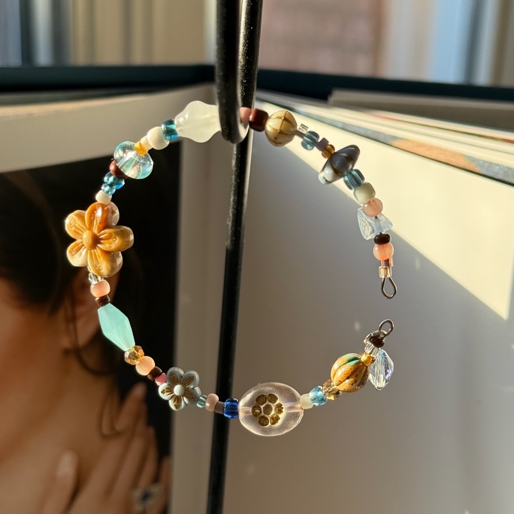 Handmade Beaded Bracelet Blue Vintage style